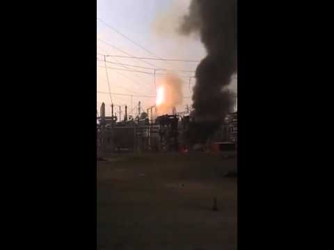 Electrical line explosion 