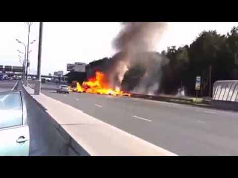 Wybuch butli z gazem na autostradzie