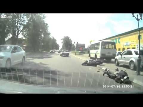 Russian Driver Clearly Does Not Like Bikers