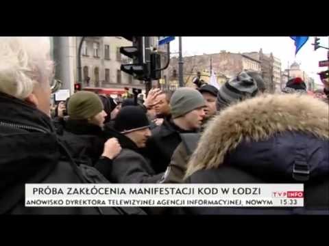 Przepychanki na manifestacji KOD