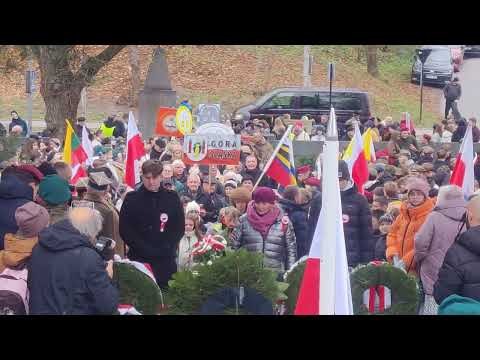 Dzien niepodleglosci Polski przy Mauzoleum Pilsudskiego w Wilnie, 2024.11.11