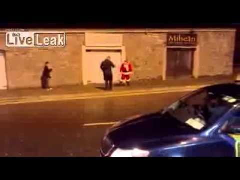 Santa Falling Around Drunk in Limerick, Ireland
