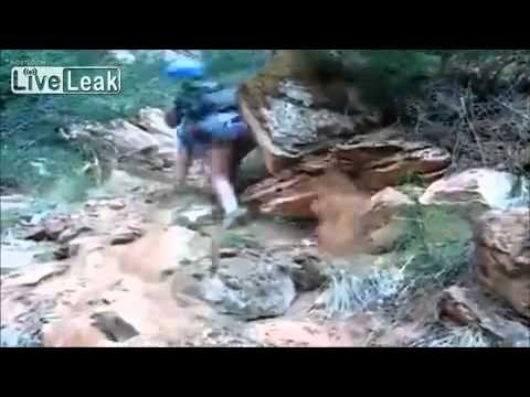 Mountain climbing close call 