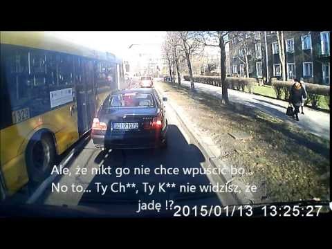 Nerwowy kierowca autobusu.