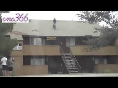 Wow Insane Bicycle Jump from the Roof 